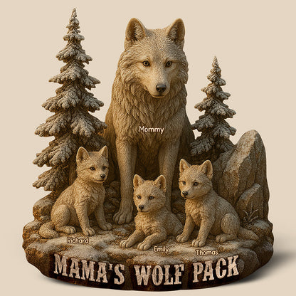 Wolf Mom Plaque - Personalized Gifts For Mother-Homacus