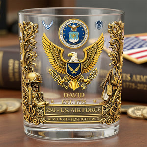 Proud Veteran 250th Anniversary Round Glass - Personalized Gifts For Veterans 02ohta120226