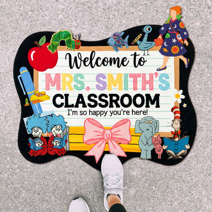 Classroom Welcome Mat Personalized Gifts For Teacher Shaped Doormat 04natn090825