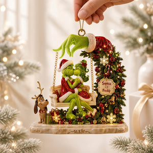 Kissing Couple Christmas Ornament - Personalized Gifts For Couple 02padt310826