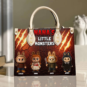 Horror Monsters Personalized Halloween Gifts For Mom/Grandma Leather Bag 04natn180825