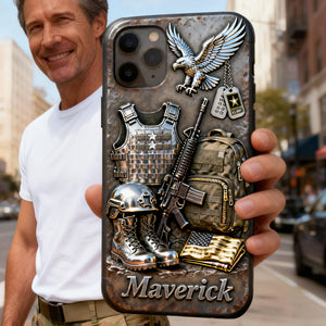 Patriotic Veteran Phone Case – Personalized Gift For Veteran 06TGLU090226