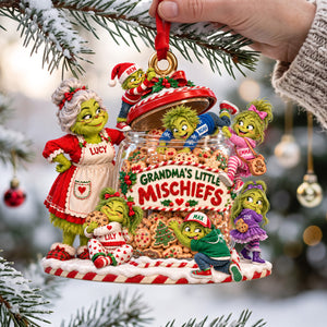 Christmas Mischievous Family Ornament - Personalized Gifts For Grandma 01hadh161026