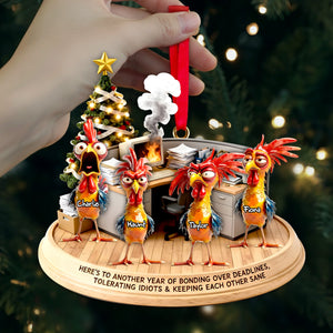 Office Chaos Chicken Ornament - Personalized Gift For Coworkers 03QHLU111125