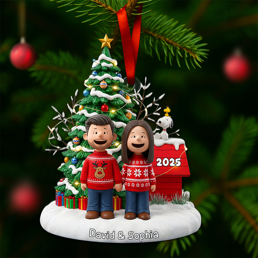 Hand in Hand Couple Christmas Ornament - Personalized Custom Photo Gift For Couple 05NALU180825
