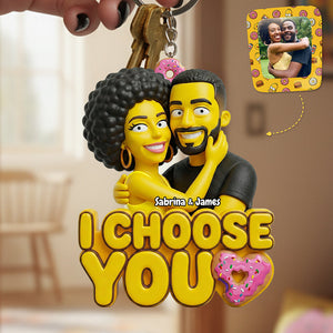 I Choose You Couple Keychain - Custom Photo Gifts For Couple Keychain 02HUTA230126