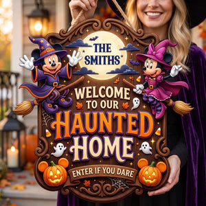 Enter If You Dare Acrylic Sign - Personalized Spooky Gifts For Family 01toqn310726