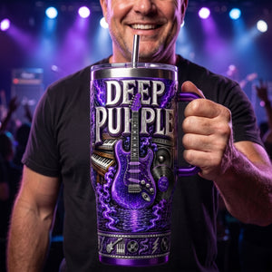 Deep Purple Heavy Metal Colorful 40oz Tumbler With Handle - Personalized Gift For Rock Lovers 05naqn160726