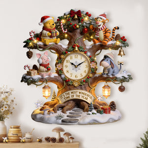 Cozy Winter Tree Acrylic Hanging Wall Clock - Personalized Gifts For Christmas 07pglu050826