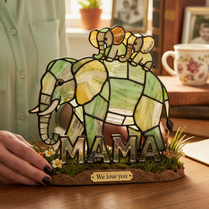 Elephant Family - Acrylic Plaque - Personalized Gifts For Mom 04HYTA290126