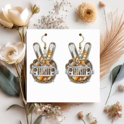 Off-road Hand Sign Earrings, Personalized Gifts For Off-Road Girl 02qhtn120725