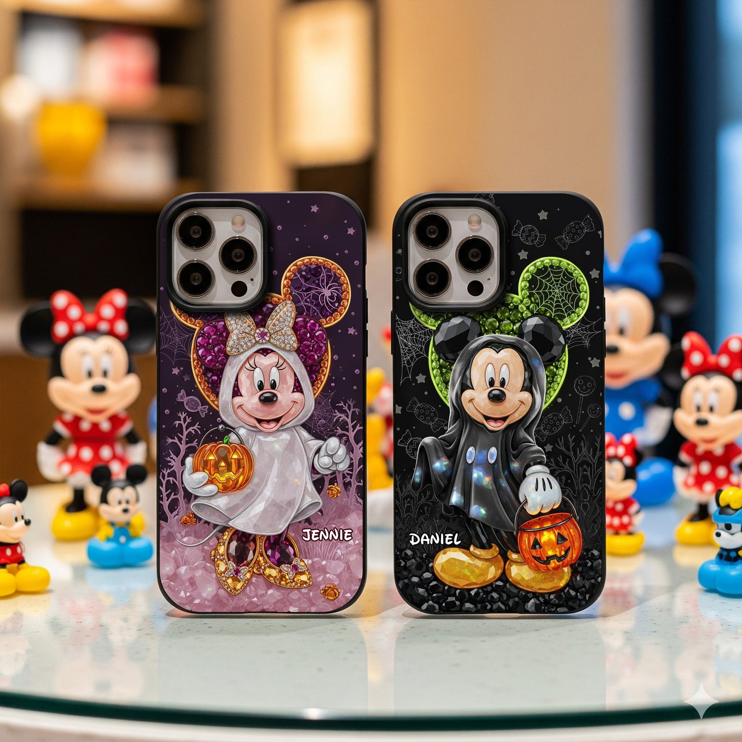 Spooky Halloween Couple Phone Case - Personalized Gift For Couple 04TGLU270825