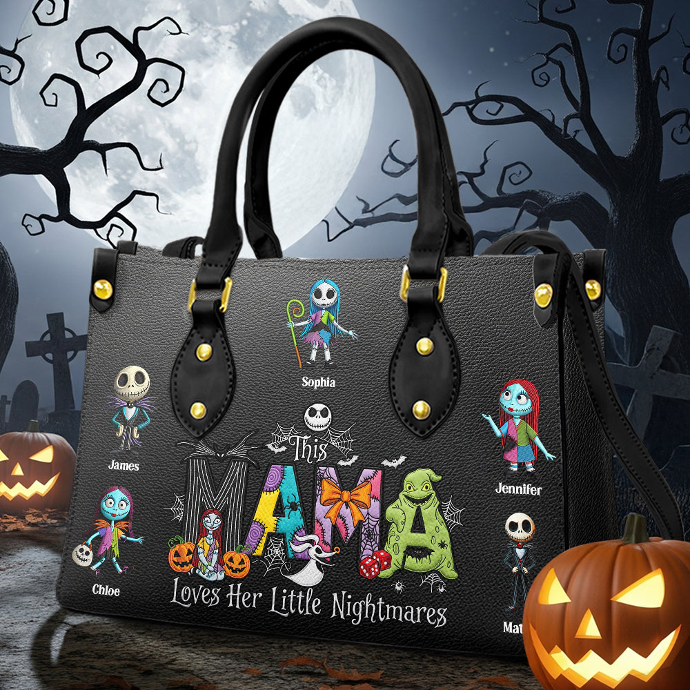 Spooky Mama Halloween Leather Bag Personalized Gifts For Mom 03OHDT030925
