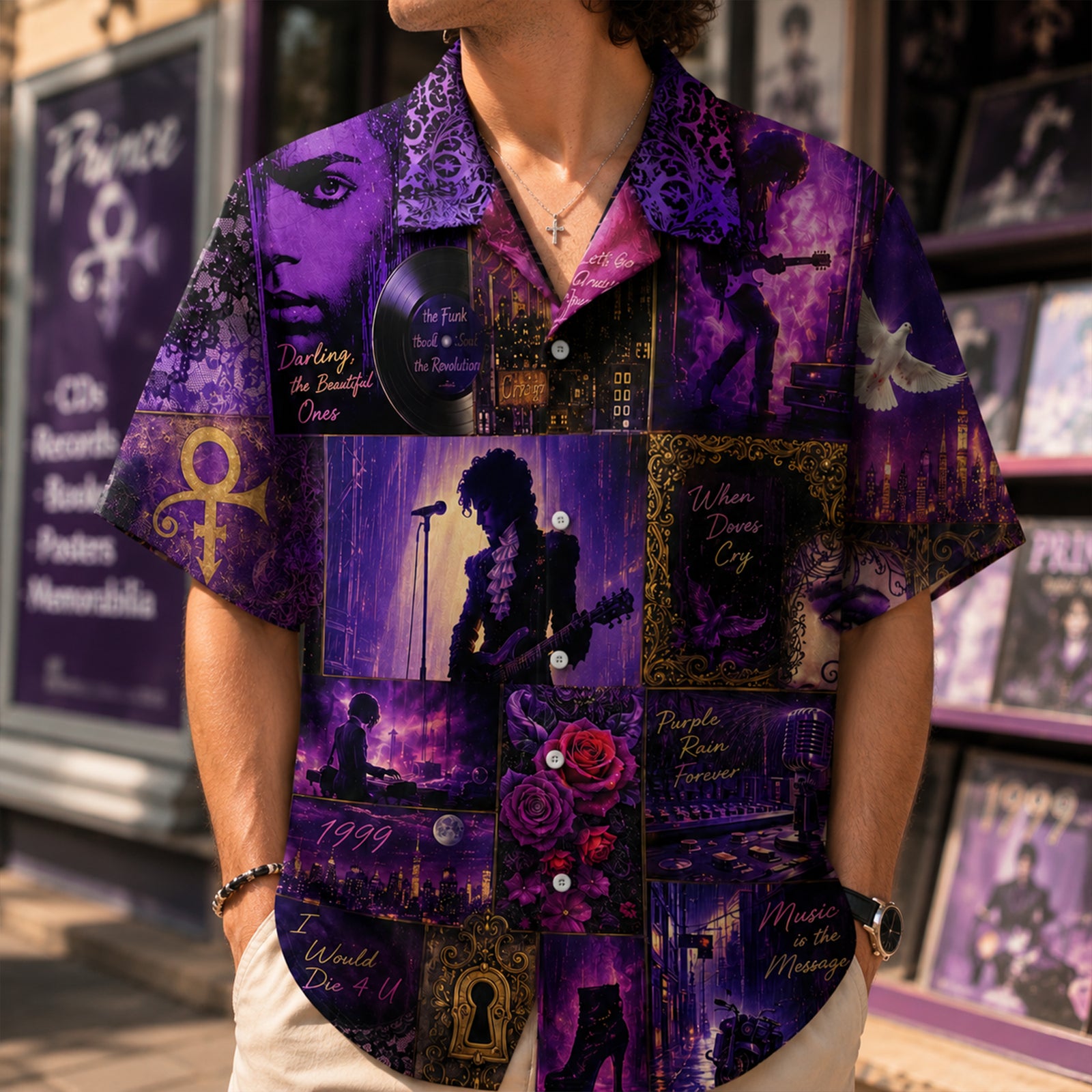 Androgynous Prince Musician Hawaiian Shirt, Personalized Gifts For Music Fans 02qhlu130726