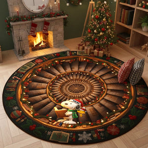 Personalized Christmas Gifts For Book Lovers Quilted Round Mat 01totn051125