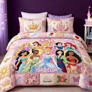 Lovely Fairy Tale Princesses Quilt Bedding Set - Personalized Christmas Gifts 05nadt171026
