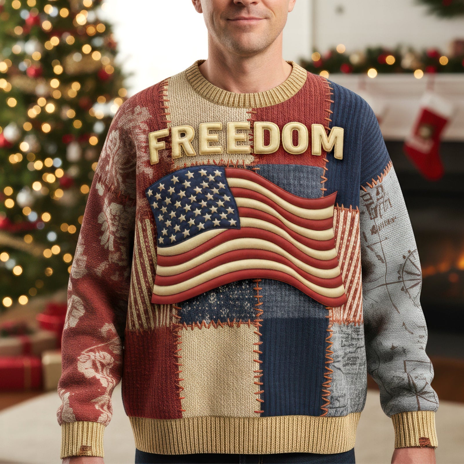 Freedom USA Flag Ugly Sweater- Christmas Gifts For Patriots 03paqn281025