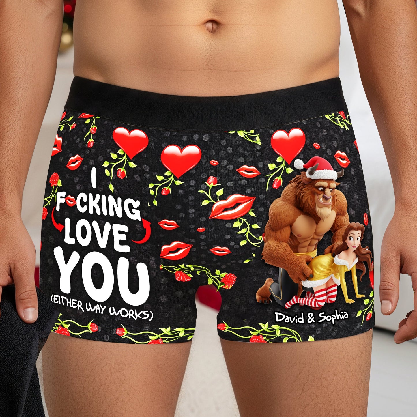 Naughty Couple Men's Boxers - Personalized Gifts For Him 03nalu180925