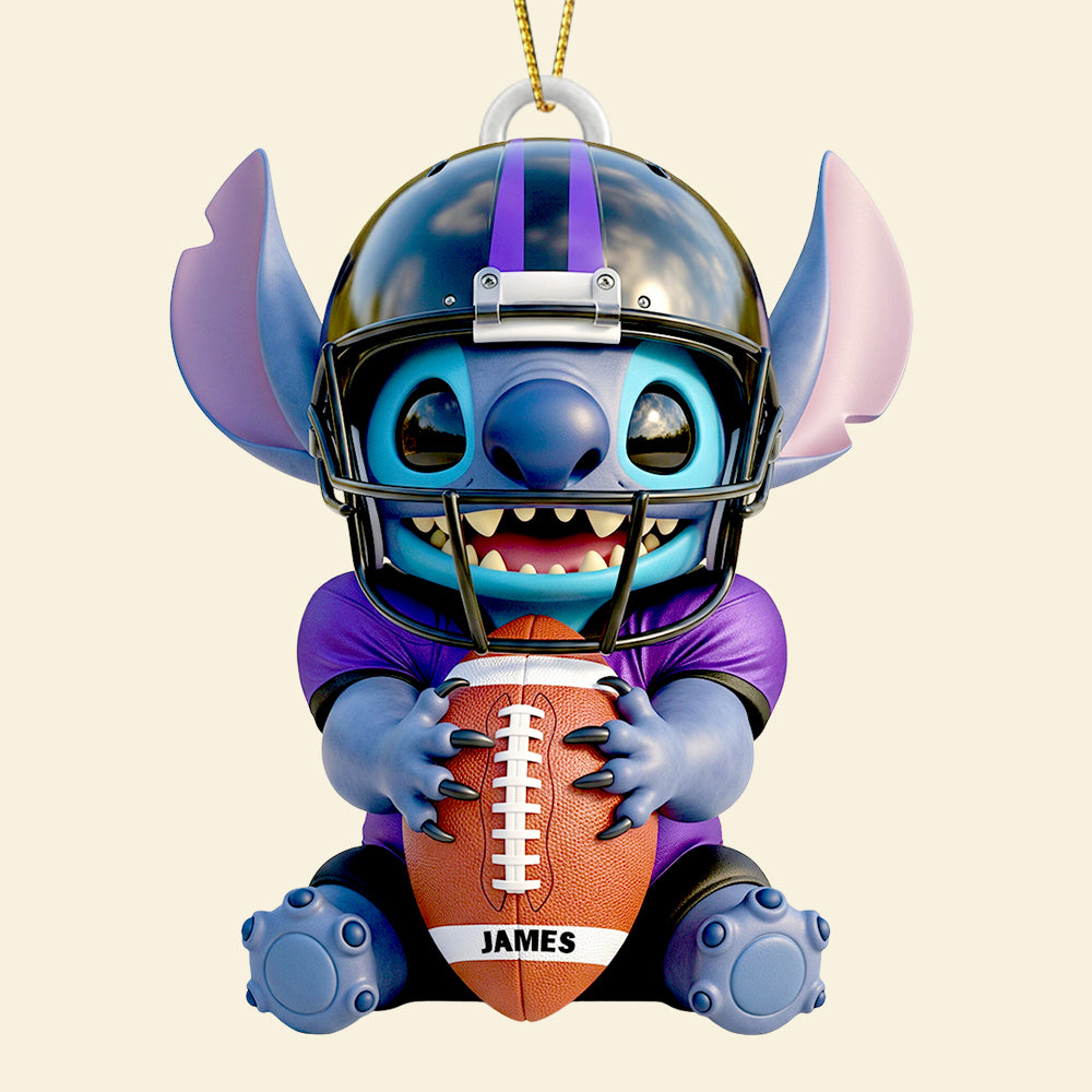 Football Tropical Alien Ornament - Personalized Gifts For Football Lov