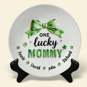 Patrick's Day Round Ceramic Plate - Personalized Gifts For Grandma and Mom 01pgdt090226