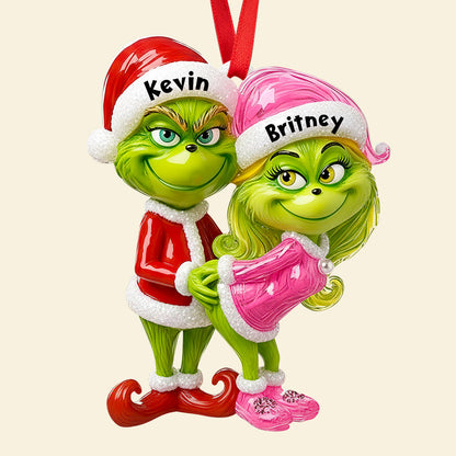 Green Couple Christmas Ornament Personalized Gifts For Couple 03DTDT130925