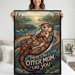 Sweet Otter Mom Blanket - Personalized Gifts For Moms 02PADH110426