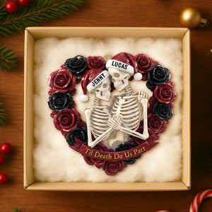 Personalized Gifts For Couple Christmas Skull Couple Ornament 02natn111025
