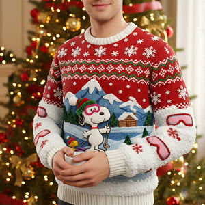 Happy Skiing Christmas - Personalized Gifts For Cartoon Lovers Ugly Sweater 06patn211025