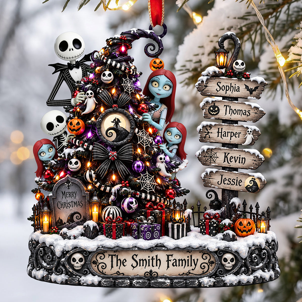 Spooky Tree Decor Gifts For Family Christmas Ornament - Personalized Gifts 01tota080926