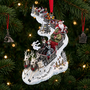 Whimsical Sleigh Acrylic Ornament - Personalized Gifts 01qhlu140926
