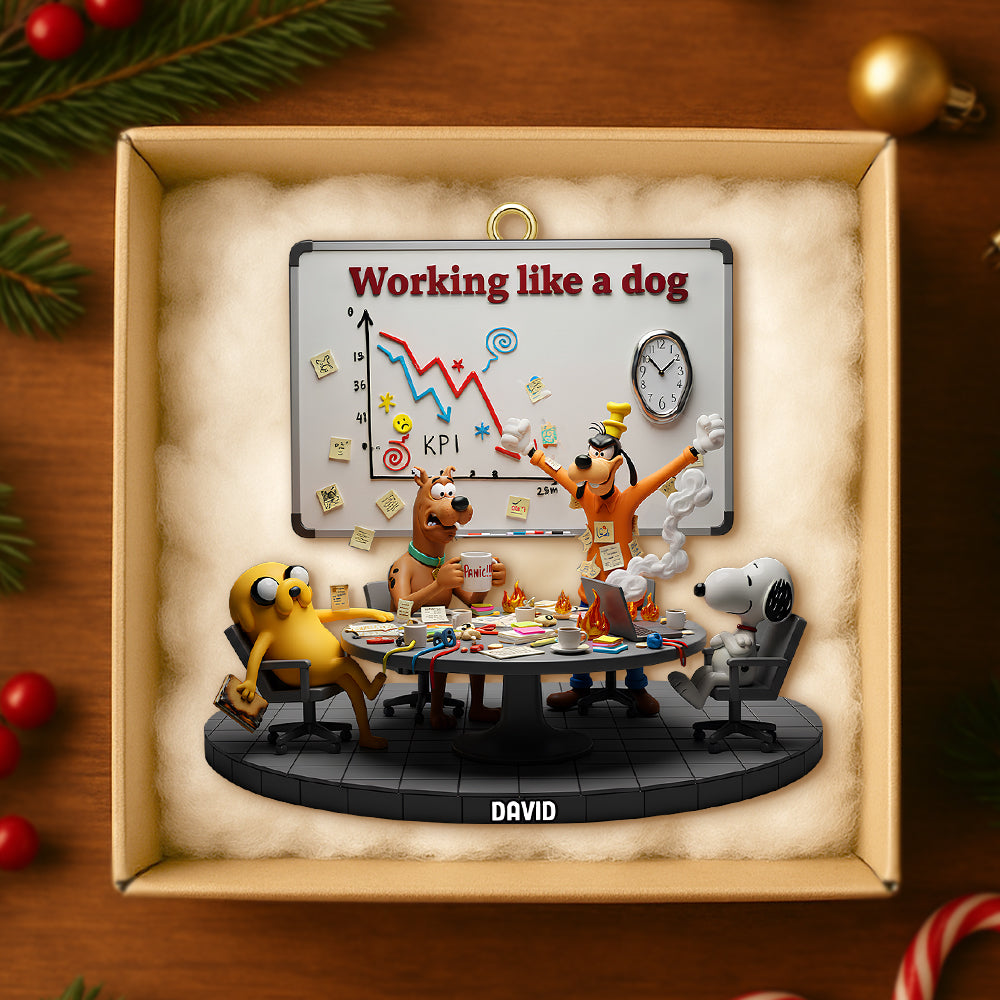 Working Like A Dog Christmas Ornament Personalized Funny Gifts For Coworkers 03patn171125