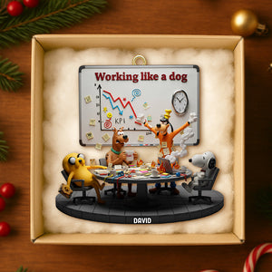 Working Like A Dog Christmas Ornament Personalized Funny Gifts For Coworkers 03patn171125