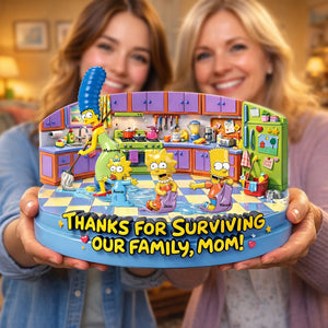 Mom Surviving Our Family Acrylic Plaque - Personalized Gifts For Mom 02TYLU090326-Homacus