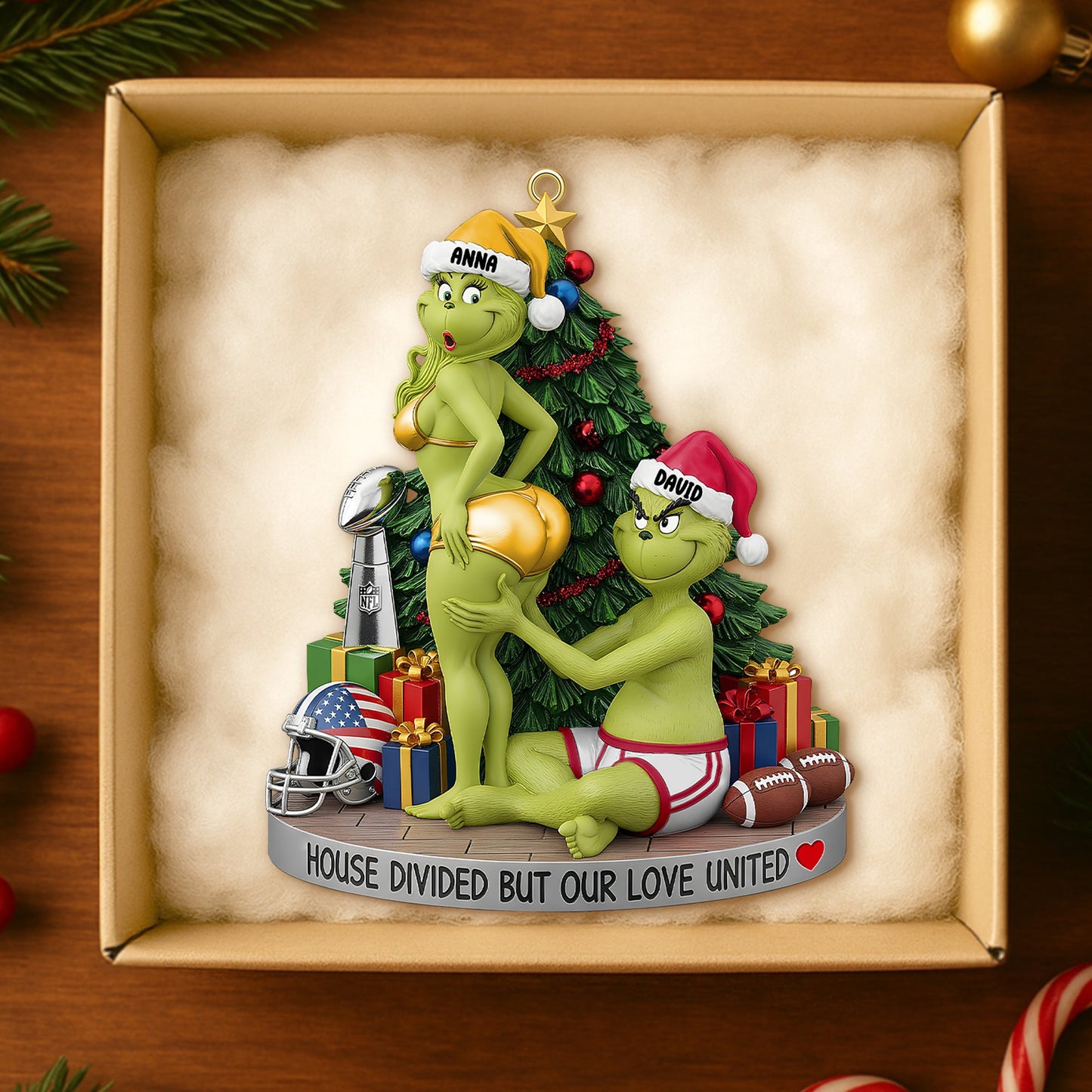 Personalized Funny Gifts For American Football-loving Couple Christmas Ornament 01hutn200925