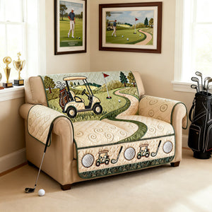 Golf Course Quilted Sofa Cover - Personalized Gifts For Golfers 06NALU300126