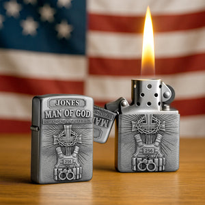 Police Man Of God Lighter, Personalized Gifts For Police Officer 05qhtn120825
