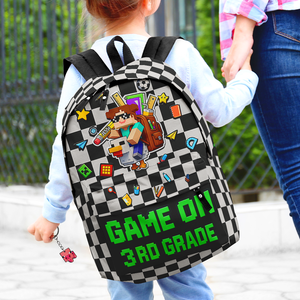Game On: Pixel Style Backpack - Personalized Gifts For Kids 01TGLU300725-Homacus