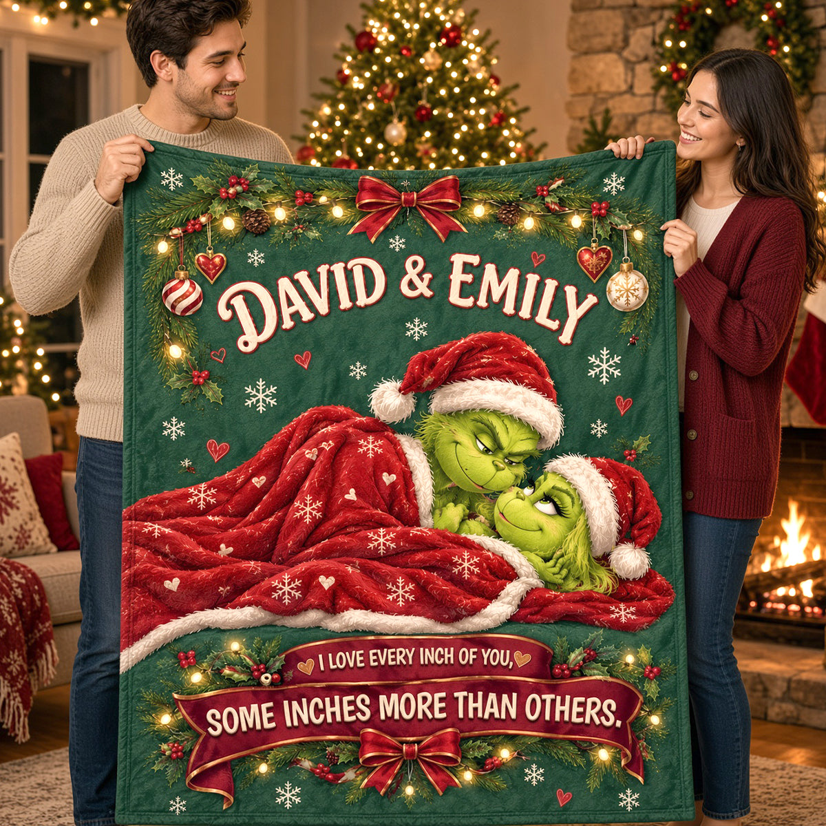 Funny "I Love Every Inch Of You" Blanket - Personalized Gifts For Couple 05TTTN051026