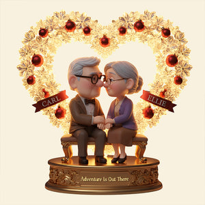 Romantic Old Couple Light Box, Personalized Gifts For Couple 04TODT281125