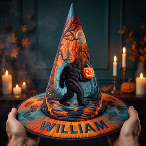 Squatching Through Halloween Quilted Witch Hat, Personalized Gifts For Bigfoot Lovers 05QHQN180826