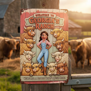Highland Cow Farm Print Metal Sign - Personalized Gifts For Farmer 02nata200126