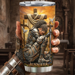 Kneeling Knight Woman Tumbler - Personalized Gifts For Christians 01huta170326