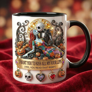 Kissing Skeleton Couple Coffee Mug - Personalized Gifts For Couple 01huqn301225
