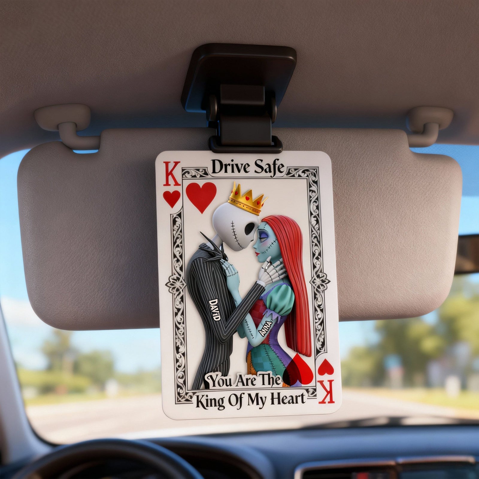 Gothic Skeleton Couple Car Visor Clip – Personalized Gifts For Couple 08nalu201225