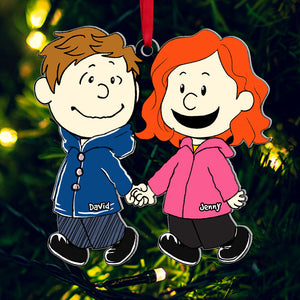 Hugging Couple Ornament - Personalized Gift For Couple Hand In Hand-Homacus
