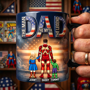 Powerful Dad & His Little Ones Magic Coffee Mug - Personalized Gifts For Dads 02NADH230426