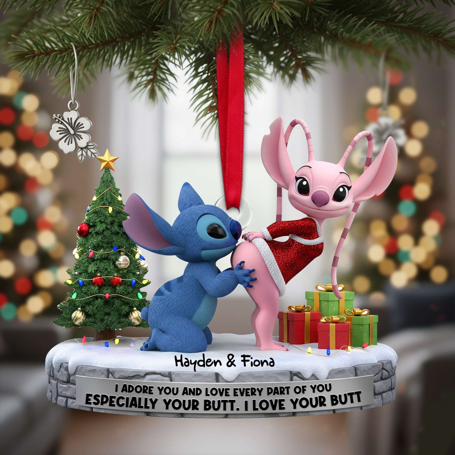 Christmas Couple Ornament - Personalized Gifts For Couple 07OHLU120925