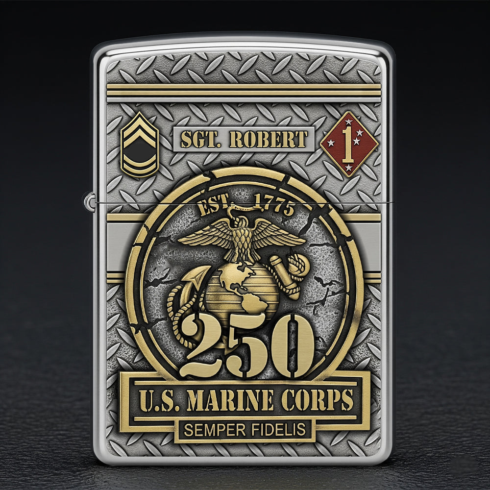 Military 250th Anniversary Flame Lighter, Personalized Gifts For Veteran 02qhtn300725