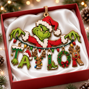 Name Art Mischievous String Ornament, Personalized Gifts For Christmas 05qhlu110926