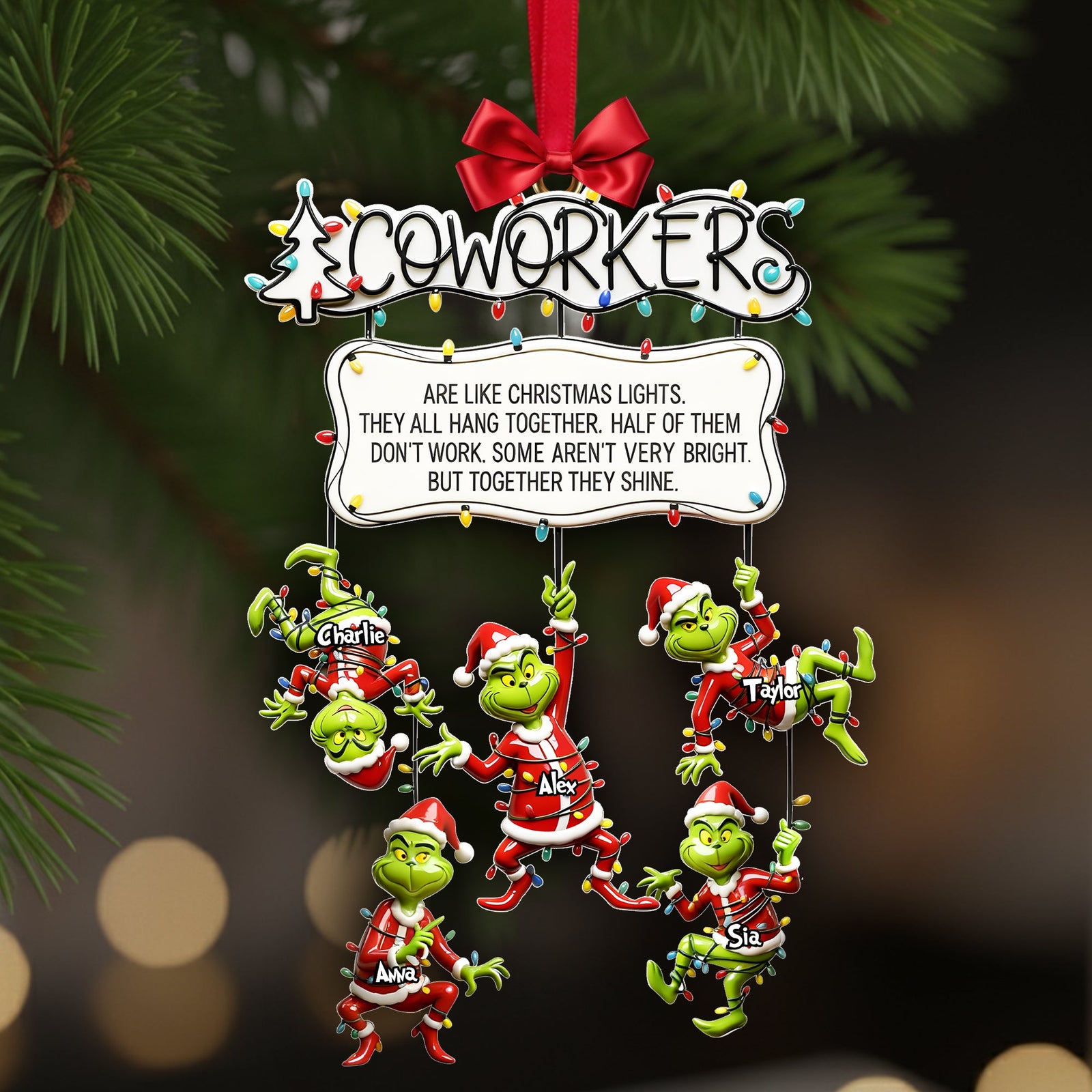 Fun Co-workers Hanging Together Ornament - Personalized Gifts For Collague 01QHLU091025